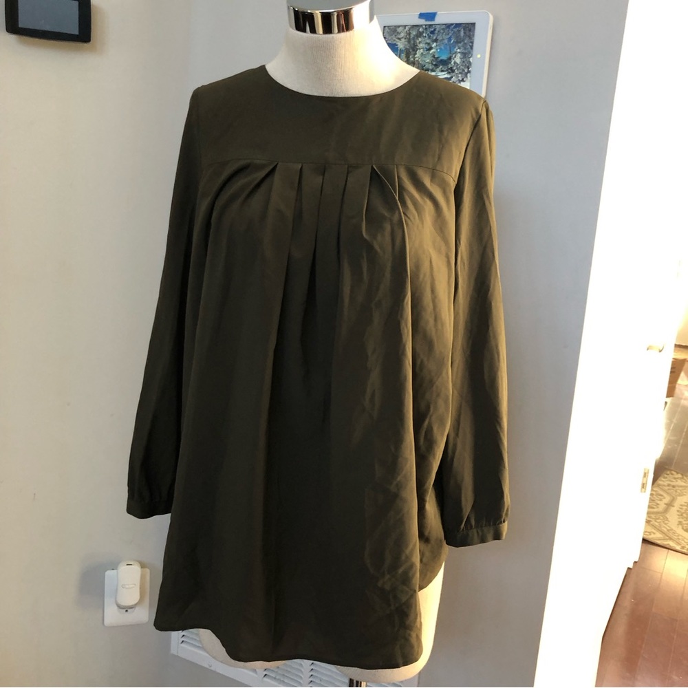 Sheer Back Button Top - image 2